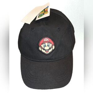 Nintendo Black Mario Yputh OSFM Hat NWT